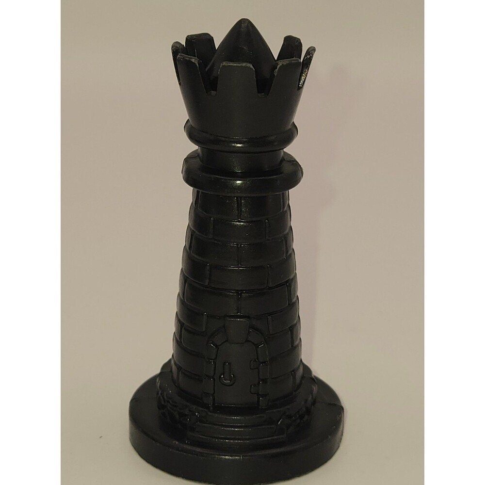 Vintage 1960s Roxy Medieval Chess Piece – Replacement Black Rook Castle (3")